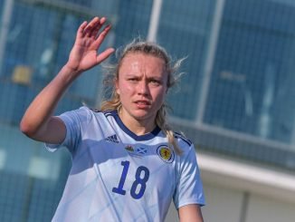 Scotland's two-goal Claire Emslie