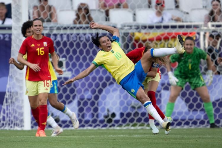 Women's Football - Brazil v Spain - Paris Olympic Games 2024 in Bordeaux