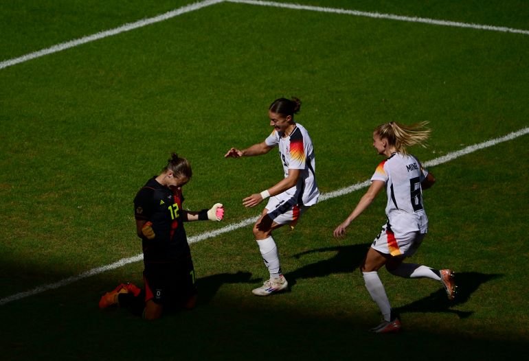 bronze medal football match between Spain and Germany during the Paris 2024 Olympic Games at the Lyon Stadium in Lyon on August 9, 2024. 