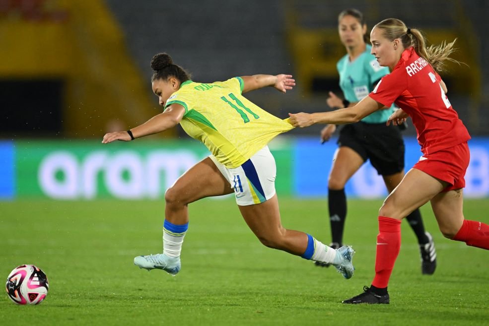 FIFA U-20 Women's World Cup match between Canada and Brazil at El Campin stadium in Bogota on September 6, 2024.