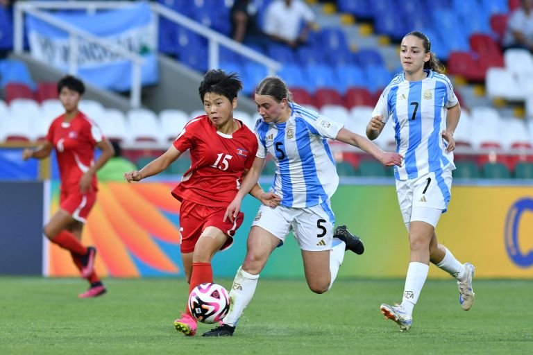 2024 FIFA U-20 Women's World Cup match between North Korea and Argentina at the Pascual Guerrero stadium in Cali, Colombia, on September 2, 2024.