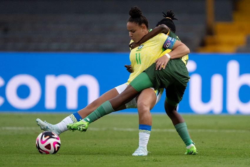 2024 FIFA U-20 Women's World Cup round of 16 match between Brazil and Cameroon at El Campin stadium in Bogota on September 11, 2024.