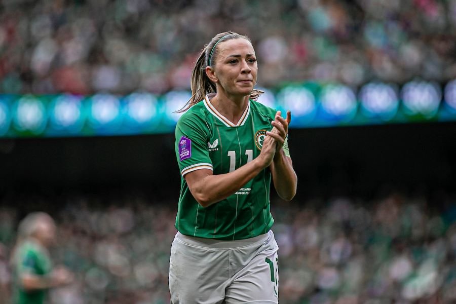 Republic of Ireland's two-goal Katie McCabe.