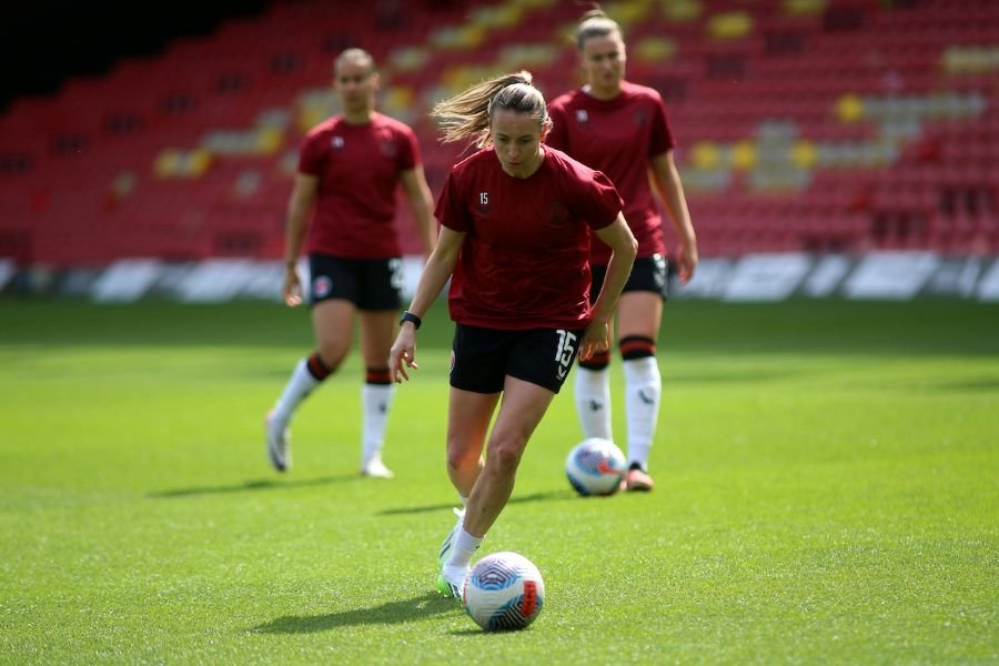 Charlton Athletic's opening goalscorer, Kayleigh Barton