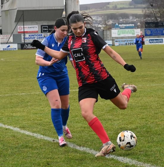 Inverurie Loco Works Ladies v Queen of the South, Barclays SWF League One at Harlaw Park in Inverurie, Scotland on 16 February 2025.