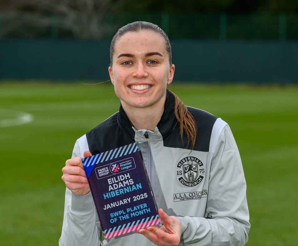 Eilidh Adams have collected the January 2024/25 Scottish Women’s Premier League (SWPL) Player of the Month award