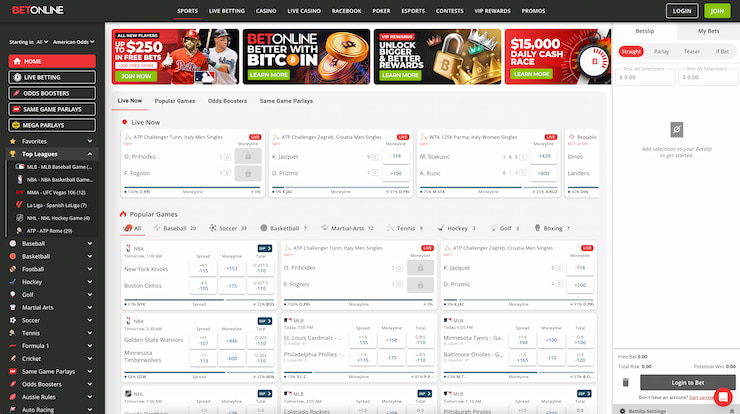 A screenshot of BetOnline, our number 1 pick from the best betting sites in the U.S.