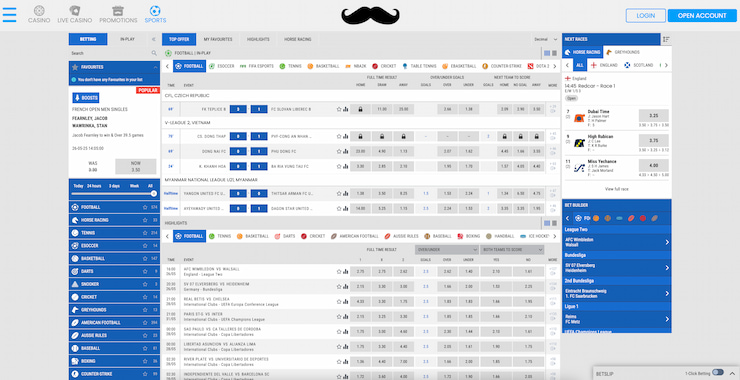 A wide range of markets available on new UK betting site, Mr Play