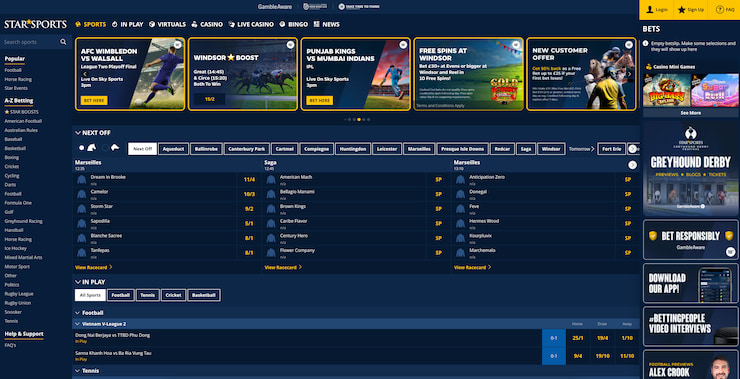 The horse racing markets available on new UK sportsbook, Star Sports