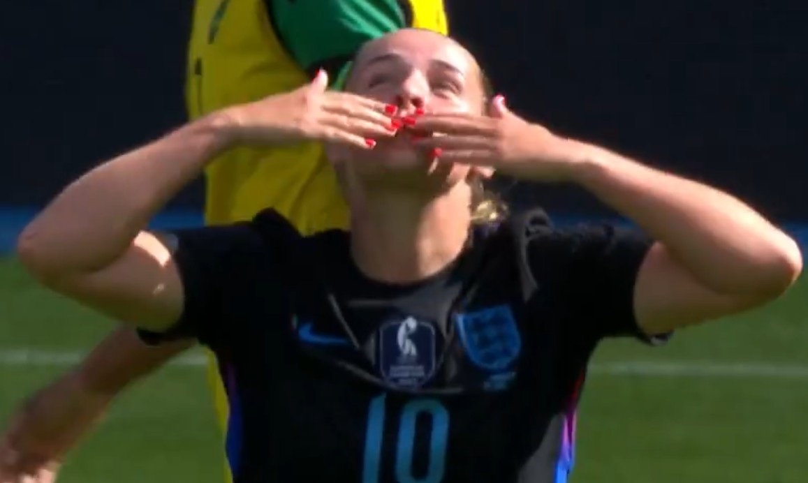 Ella Toone scores for England against Jamaica