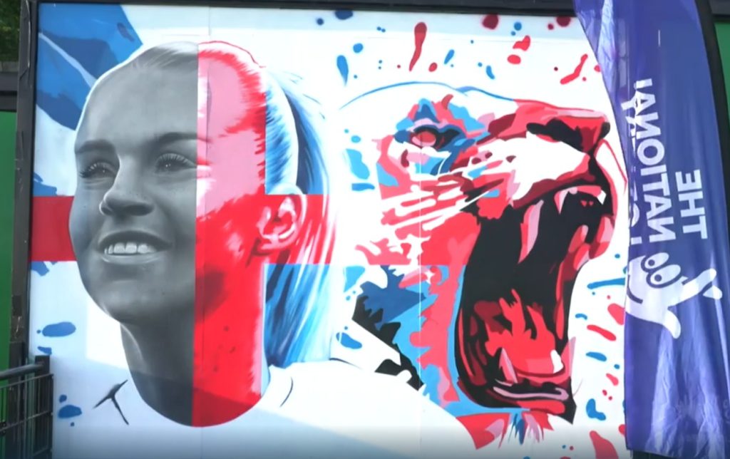 Alessia Russo mural installed after England's Euro 2025 success