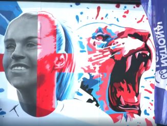 Alessia Russo mural installed after England's Euro 2025 success