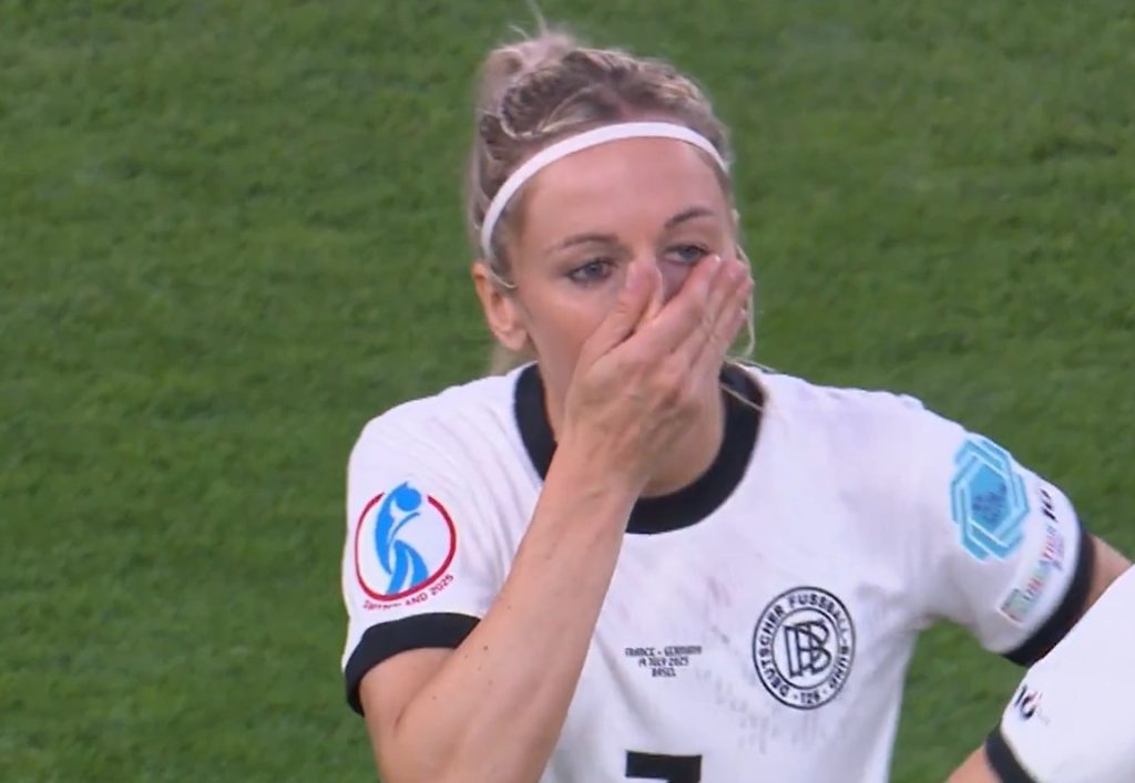 Germany defender Kathrin Hendrich was sent off in the Euro 2025 clash with France