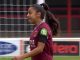 Ines Belloumou after being sent off for pulling the hair of Alyssa Thompson