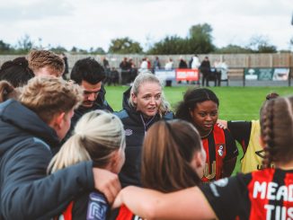 Helen Bleazard with the Bournemouth squad