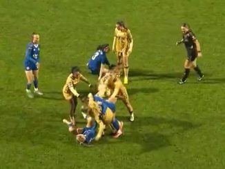 Ruesha Littlejohn Hannah Cain WWE style takedown in Crystal Palace vs Leicester City