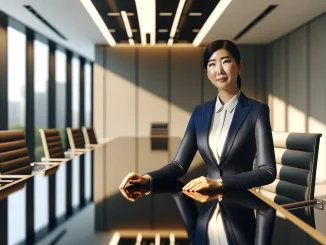 Female executive in boardroom representing women's leadership in football governance
