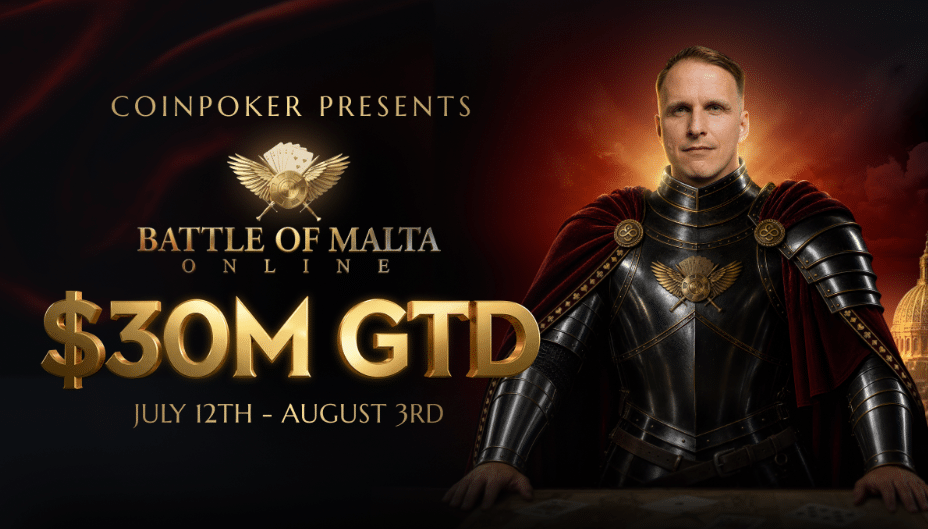 CoinPoker Launches $30 Million Battle of Malta Online Series With 77 Trophy Events and Live Packages