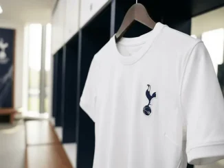 Tottenham Hotspur women's jersey in modern locker room symbolizing Alice Sombath's record transfer
