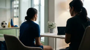 Chelsea Women player welfare concept combining football training and private fertility healthcare support