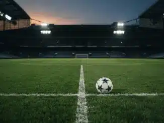 Empty Stamford Bridge pitch and match ball ahead of a Women's Champions League qualifying tie