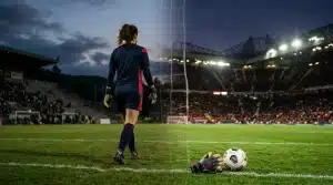 Goalkeeper moving from a Canadian football stadium toward an English stadium after a landmark transfer